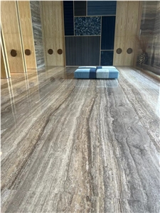Silver Grey Travertine Polished Filled And Unfilled