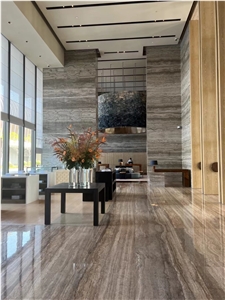 Silver Grey Travertine Polished Filled And Unfilled