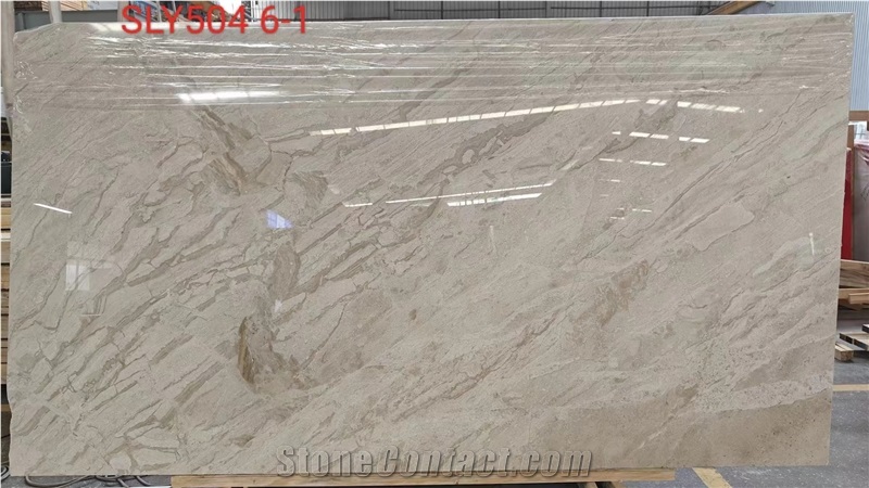 Capuccino Cream Beige Polished Marble Slab