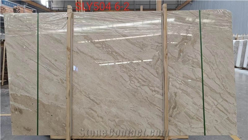 Capuccino Cream Beige Polished Marble Slab