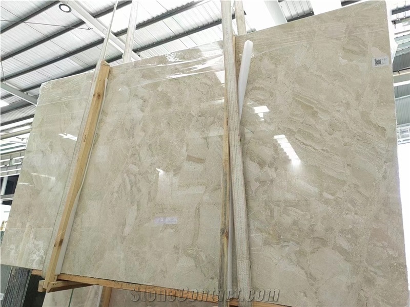 Capuccino Cream Beige Polished Marble Slab