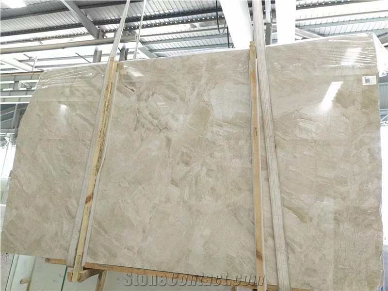 Capuccino Cream Beige Polished Marble Slab