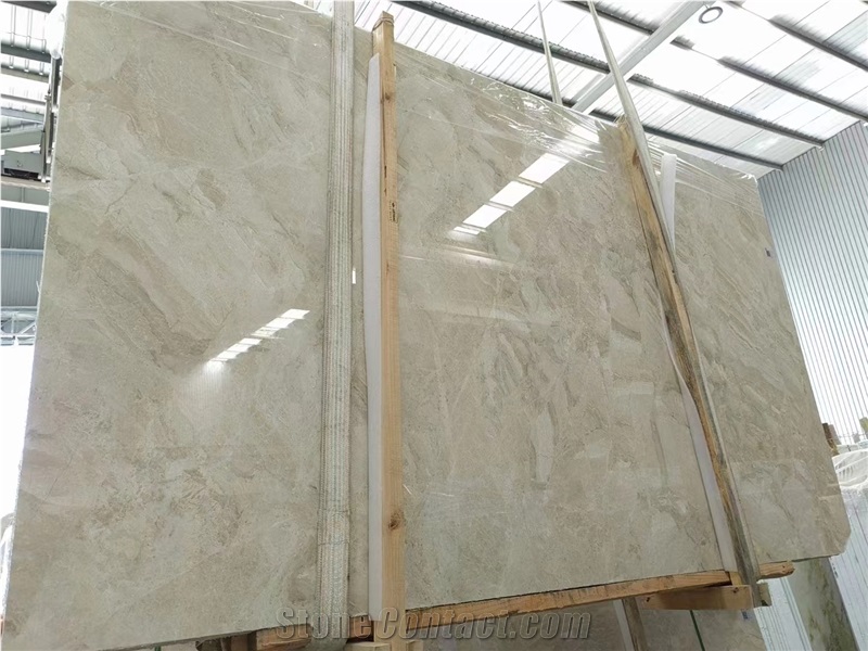 Capuccino Cream Beige Polished Marble Slab