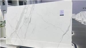 Italy Calacatta Cream White Marble  Subway Tiles Slab