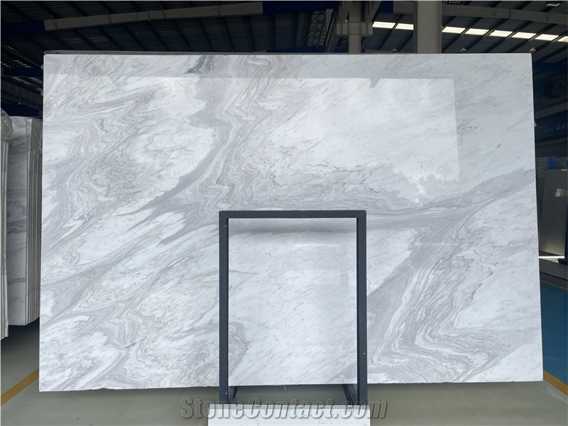 Volakas Wavy White Marble Slab Tiles