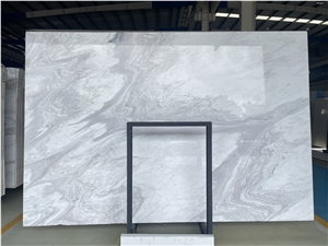 Volakas Wavy White Marble Slab Tiles