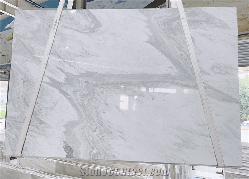 Volakas Wavy White Marble Slab Tiles