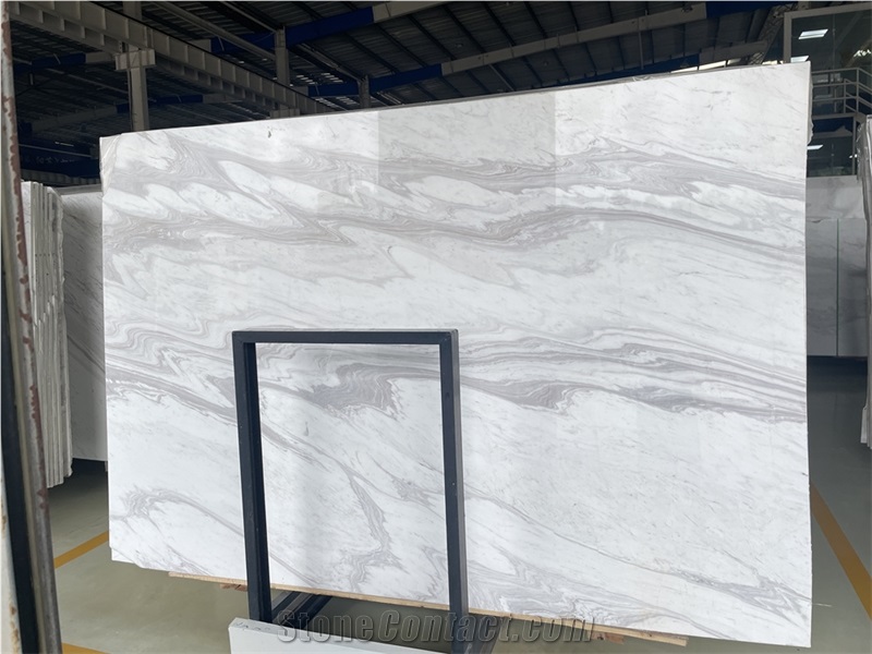 Volakas Wavy White Marble Slab Tiles