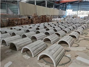 White Marble Curved Column