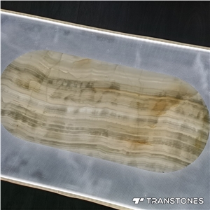 Natural Onyx Slabs Translucent Snow White With Waving Veins
