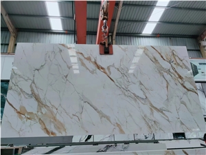 Calacatta Gold Sintered Stone Big Slab Tile Wall Use