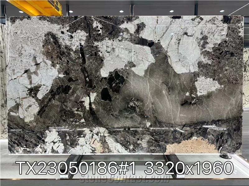 Brazil Pandora White Granite Turn Light Bookmatched Slab