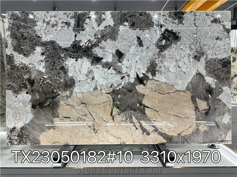 Brazil Pandora White Granite Turn Light Bookmatched Slab