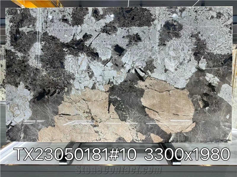 Brazil Pandora White Granite Turn Light Bookmatched Slab