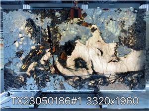 Brazil Pandora White Granite Turn Light Bookmatched Slab