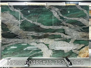 Fuchsite Crystal Quartzite Cristallo Botanical Big Slab Tile