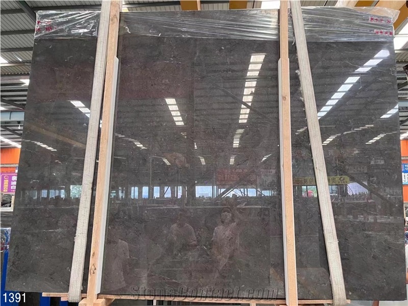 Milly Grey Marble Fossil Gray Slab Tile