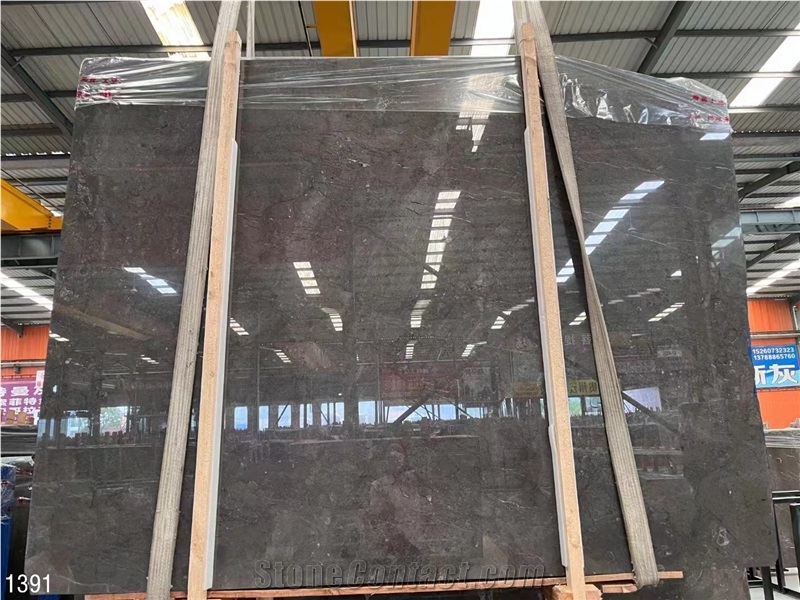 Milly Grey Marble Fossil Gray Slab Tile