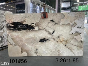Pandora White Granite Big Slab Bookmatched Home Wall Tile