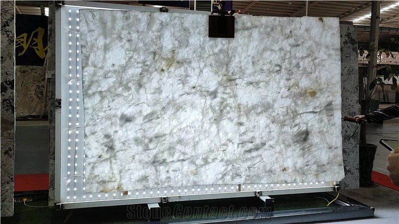 GOLDTOP High Transmission White Crystal Quartzite Slabs