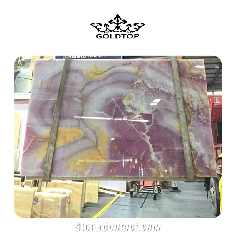 GOLDTOP Natural High Transmission Purple Onyx Slabs