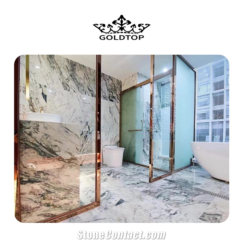 GOLDTOP OEM/ODM Fior Di Pesco Apuano Italy Marble Stone Stairs, Steps