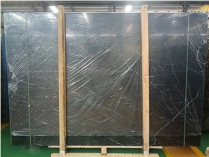 China Black Nero Marquina White Vein Marble Slabs Tiles