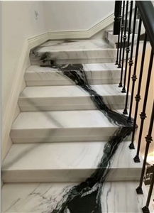 Panda White Marble Stair Steps Risers Treads Home Decoration