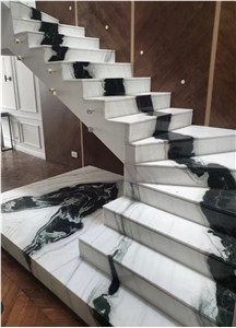 Panda White Marble Stair Steps Risers Treads Home Decoration