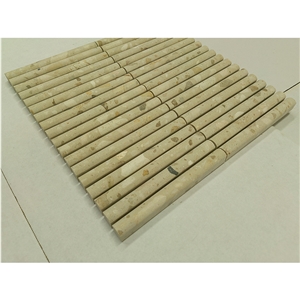 Beige Terrazzo 3D Flute Half Bullnose Mosaic Tile