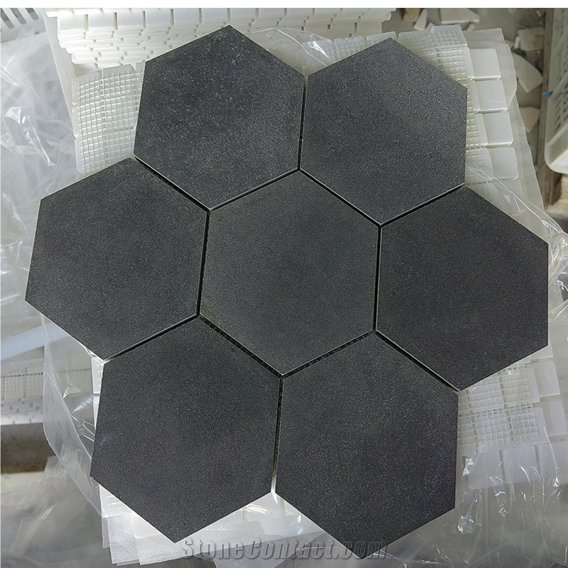Basalt Natural Stone Hexagon Mosaic Tile