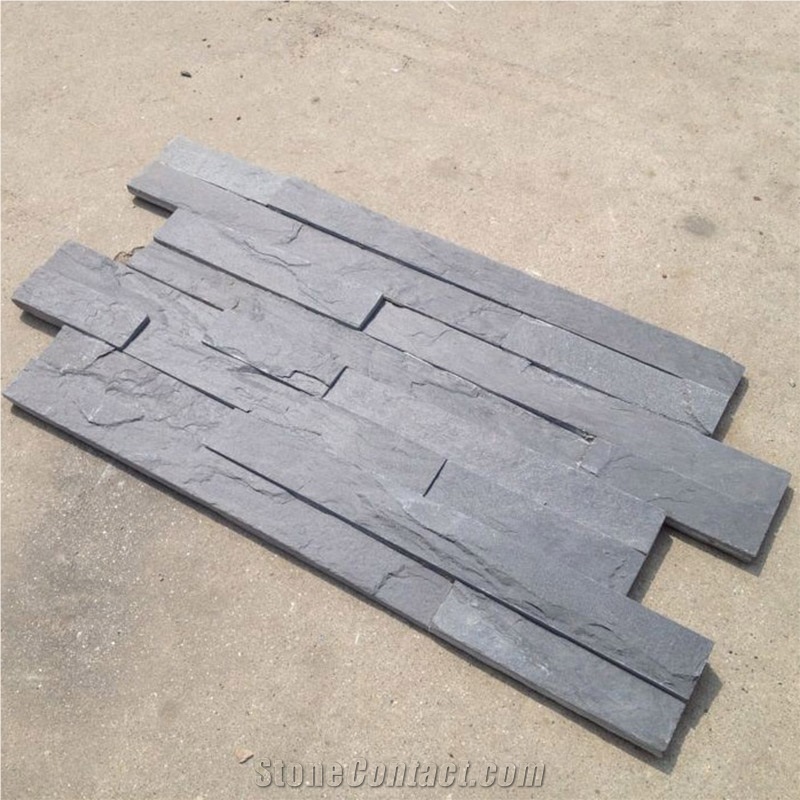 China Black Slate Culture Stone Wall Cladding Ledger Panel