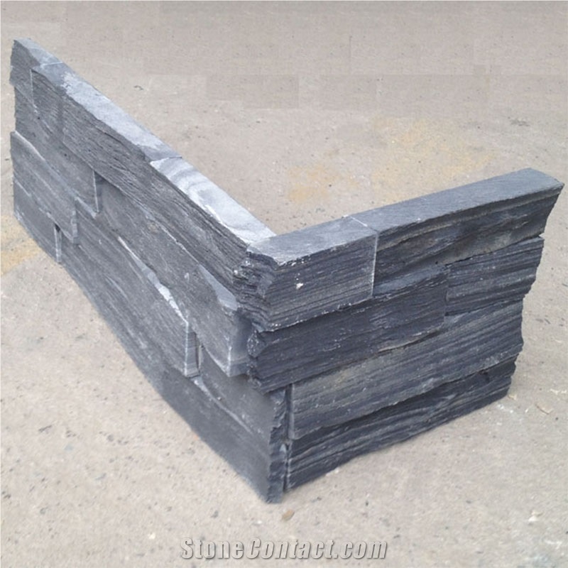 China Black Slate Culture Stone Wall Cladding Ledger Panel