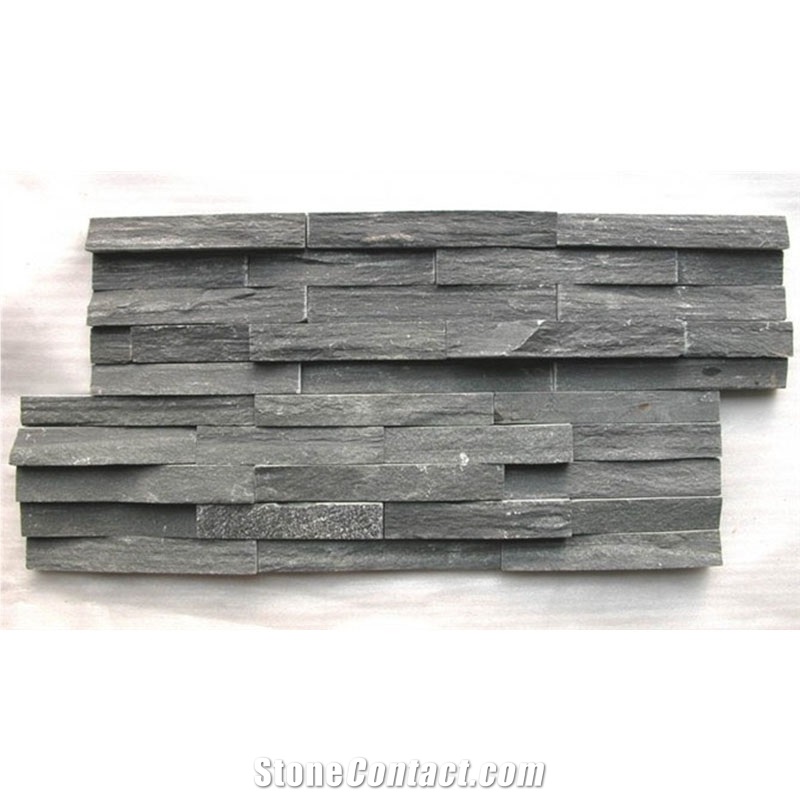 China Black Slate Culture Stone Wall Cladding Ledger Panel