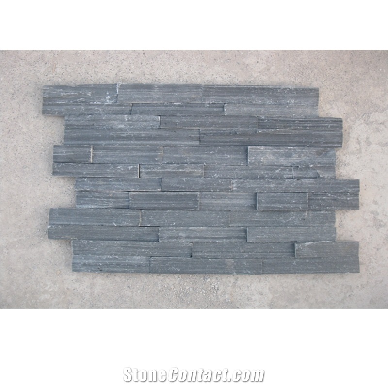 China Black Slate Culture Stone Wall Cladding Ledger Panel