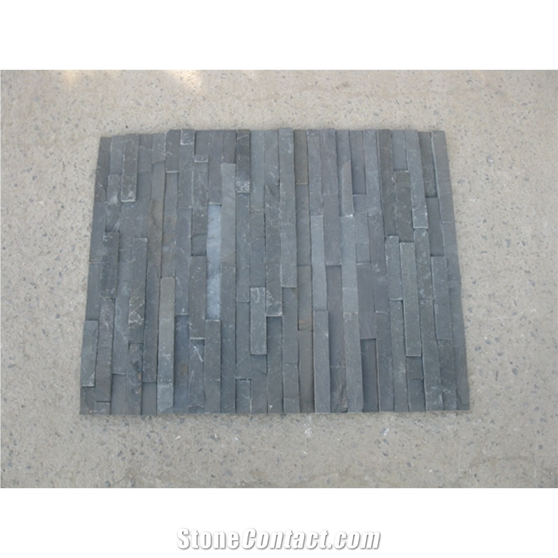 China Black Slate Culture Stone Wall Cladding Ledger Panel