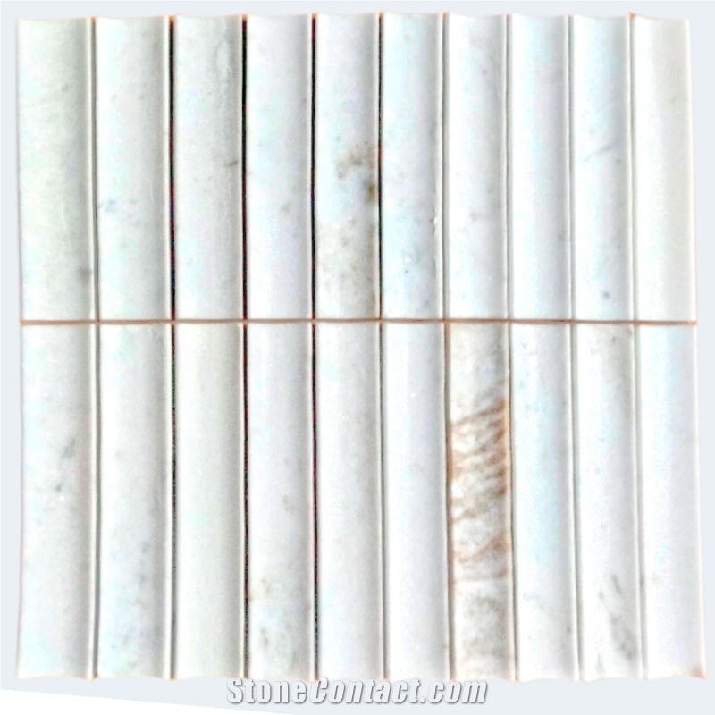 China White Marble Concave Mosaics For Wall Tile