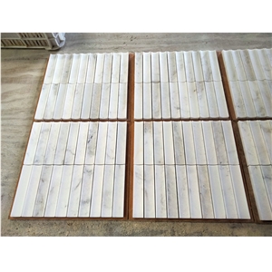 China White Marble Concave Mosaics For Wall Tile