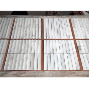 China White Marble Concave Mosaics For Wall Tile