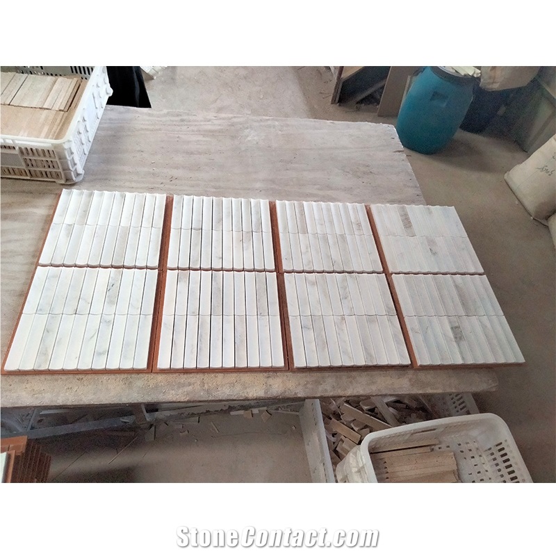 China White Marble Concave Mosaics For Wall Tile