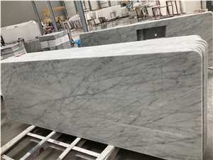 Custom Carrara White Marble Kitchen Countertop For Hotel