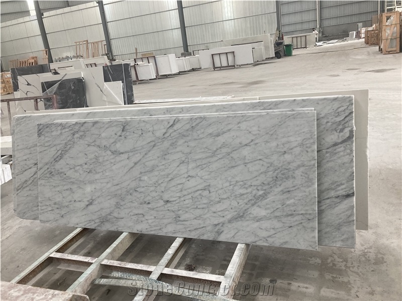 Custom Carrara White Marble Kitchen Countertop For Hotel