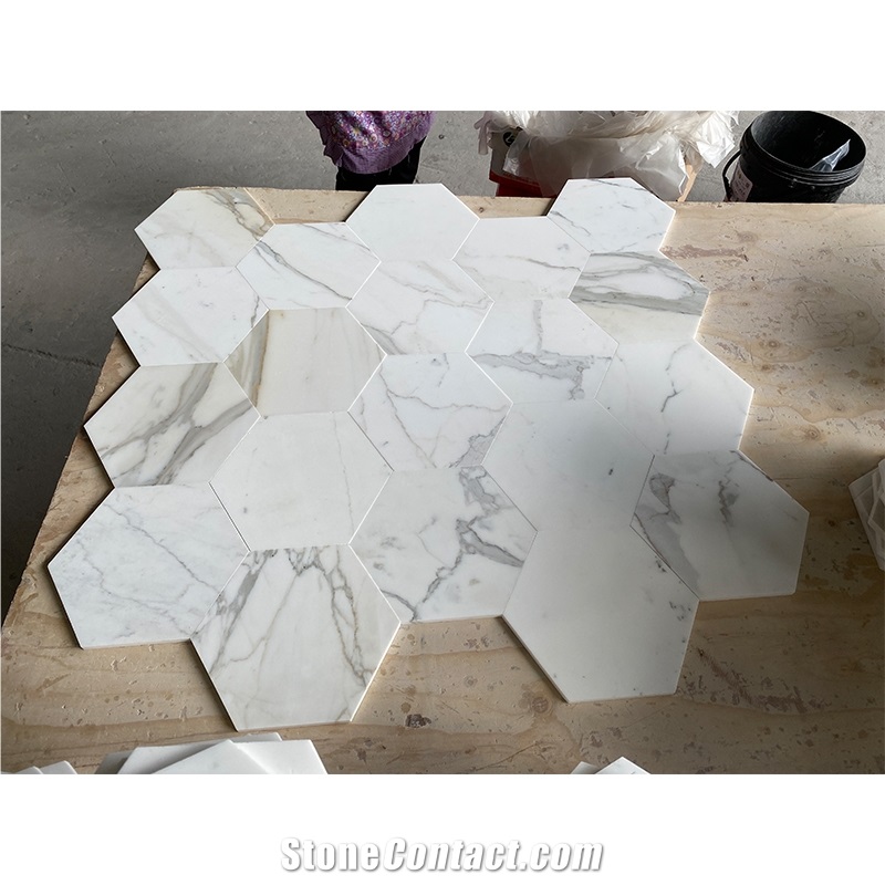 Factory Direct Calacatta Gold Marble Hexagon Wall Tiles