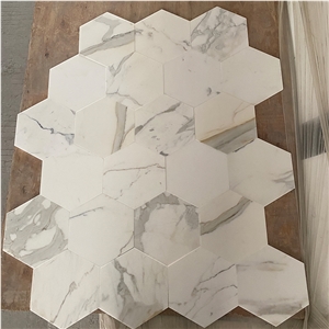 Factory Direct Calacatta Gold Marble Hexagon Wall Tiles