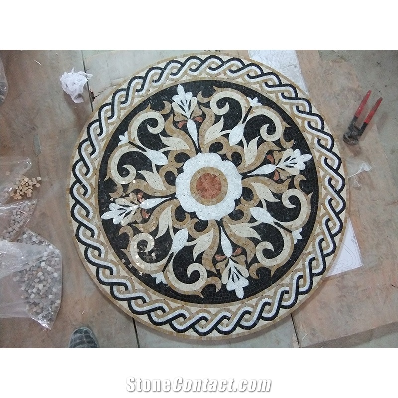 Handmade Marble Round Medallion Mosaic