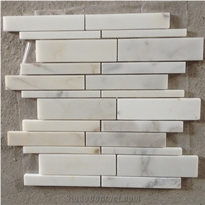 Italian Calacatta Gold Marble Large Linear Mosaic Wall Tile