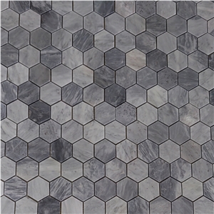 Italy Grey Marble Bardiglio Nuvolato Hexagon Wall Mosaics