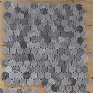 Italy Grey Marble Bardiglio Nuvolato Hexagon Wall Mosaics