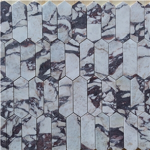 Lilac Calacatta Viola Marble Honed Picket Mosaics