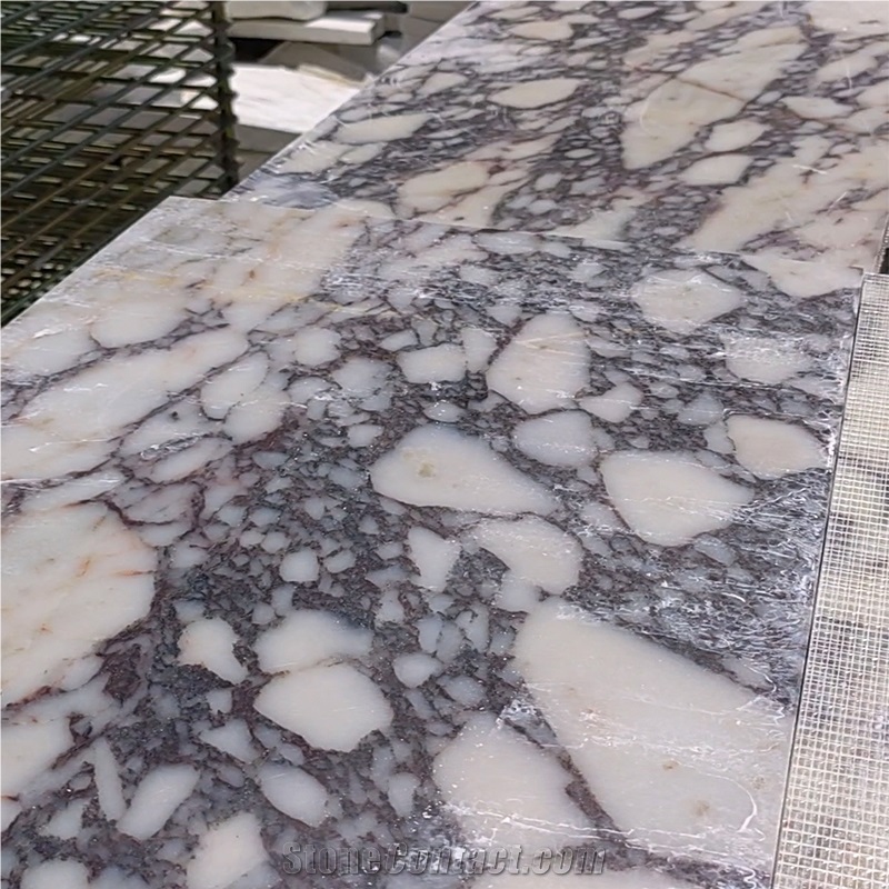 Lilac Calacatta Viola Marble Honed Picket Mosaics